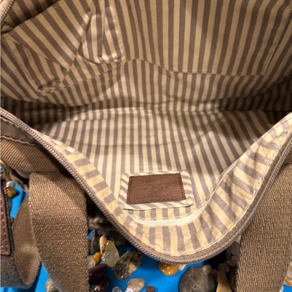 Fossil Vintage Tan and Brown Canvas Tote - Picture 5 of 9